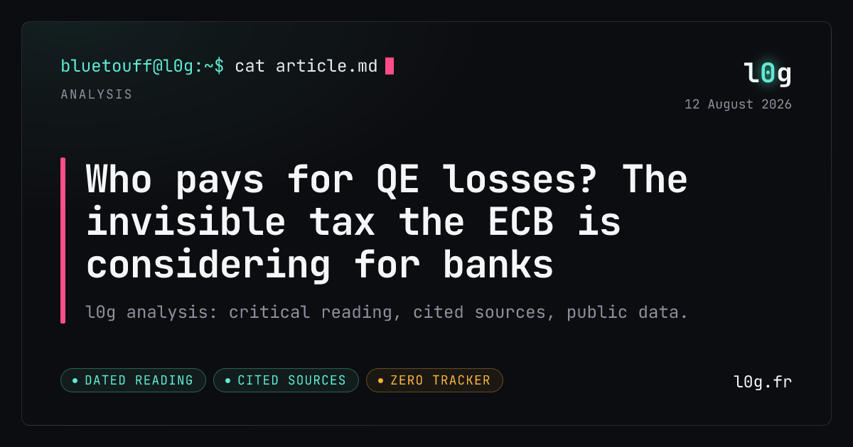 Illustration for the analysis: Who pays for QE losses? The invisible tax the ECB is considering for banks