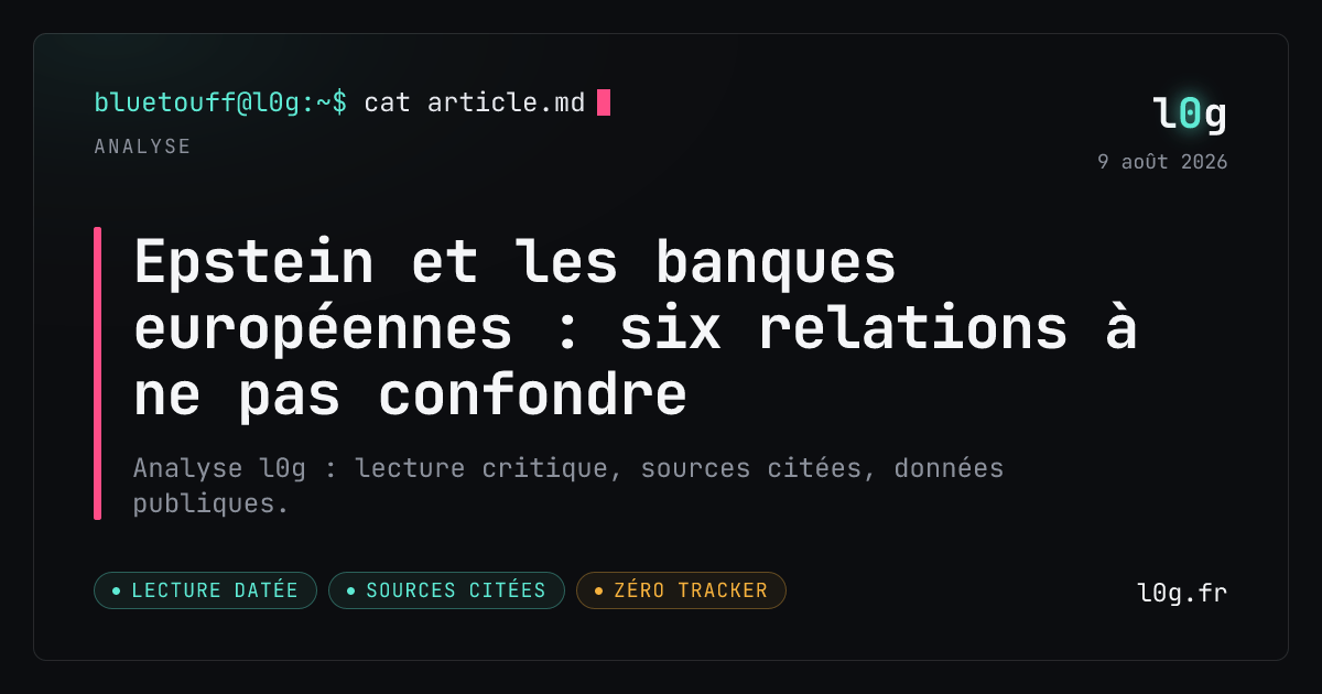 Illustration de l’analyse : Epstein et les banques européennes : six relations à ne pas confondre