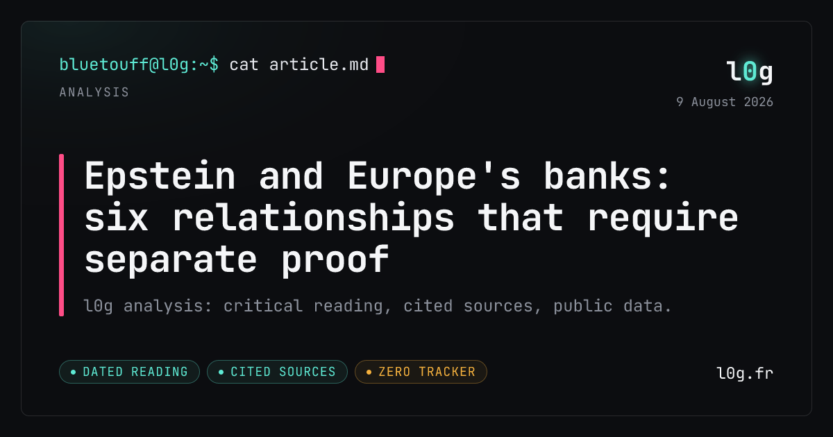 Illustration for the analysis: Epstein and Europe's banks: six relationships that require separate proof