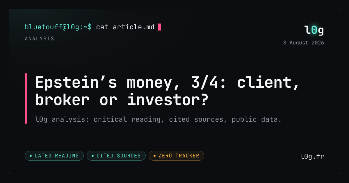 Illustration for the analysis: Epstein’s money, 3/4: client, broker or investor?