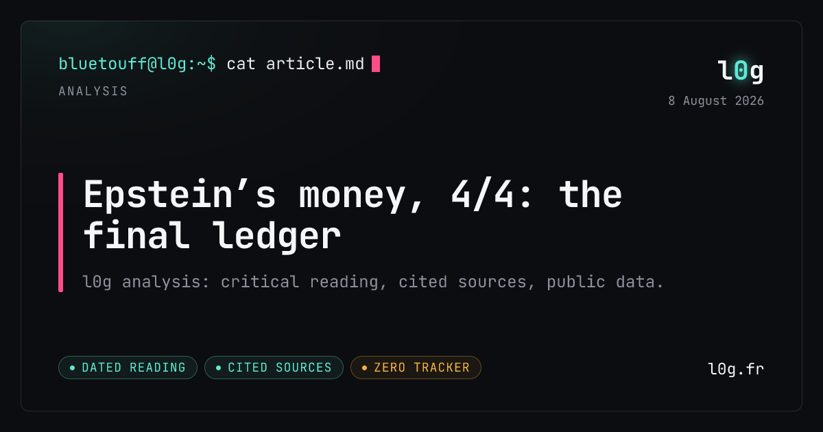 Illustration for the analysis: Epstein’s money, 4/4: the final ledger