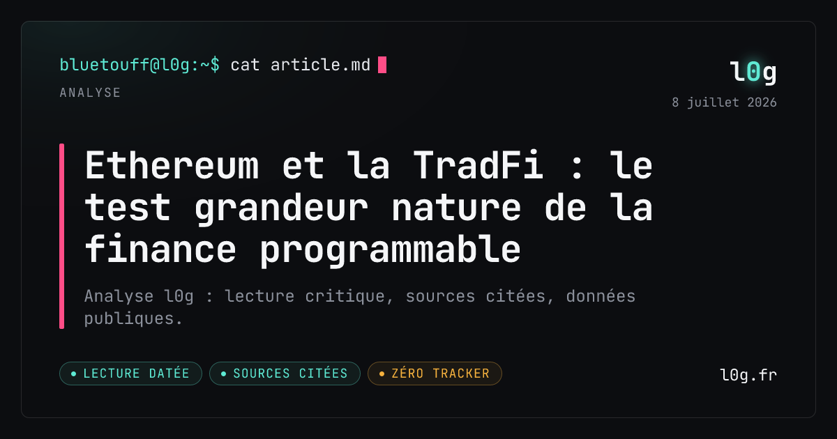 Illustration de l’analyse : Ethereum et la TradFi : le test grandeur nature de la finance programmable