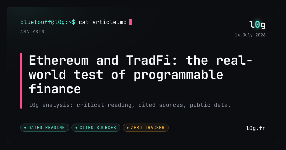 Illustration for the analysis: Ethereum and TradFi: the real-world test of programmable finance