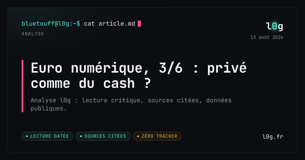 Illustration de l’analyse : Euro numérique, 3/6 : privé comme du cash ?