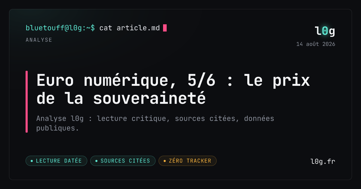Illustration de l’analyse : Euro numérique, 5/6 : le prix de la souveraineté