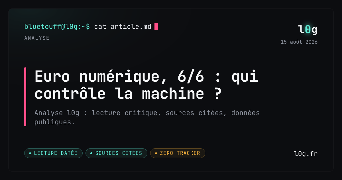 Illustration de l’analyse : Euro numérique, 6/6 : qui contrôle la machine ?