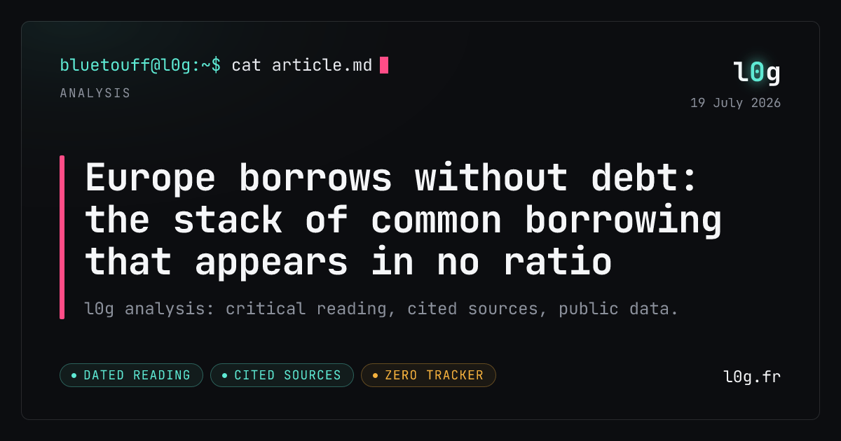 Illustration for the analysis: Europe borrows without debt: the stack of common borrowing that appears in no ratio