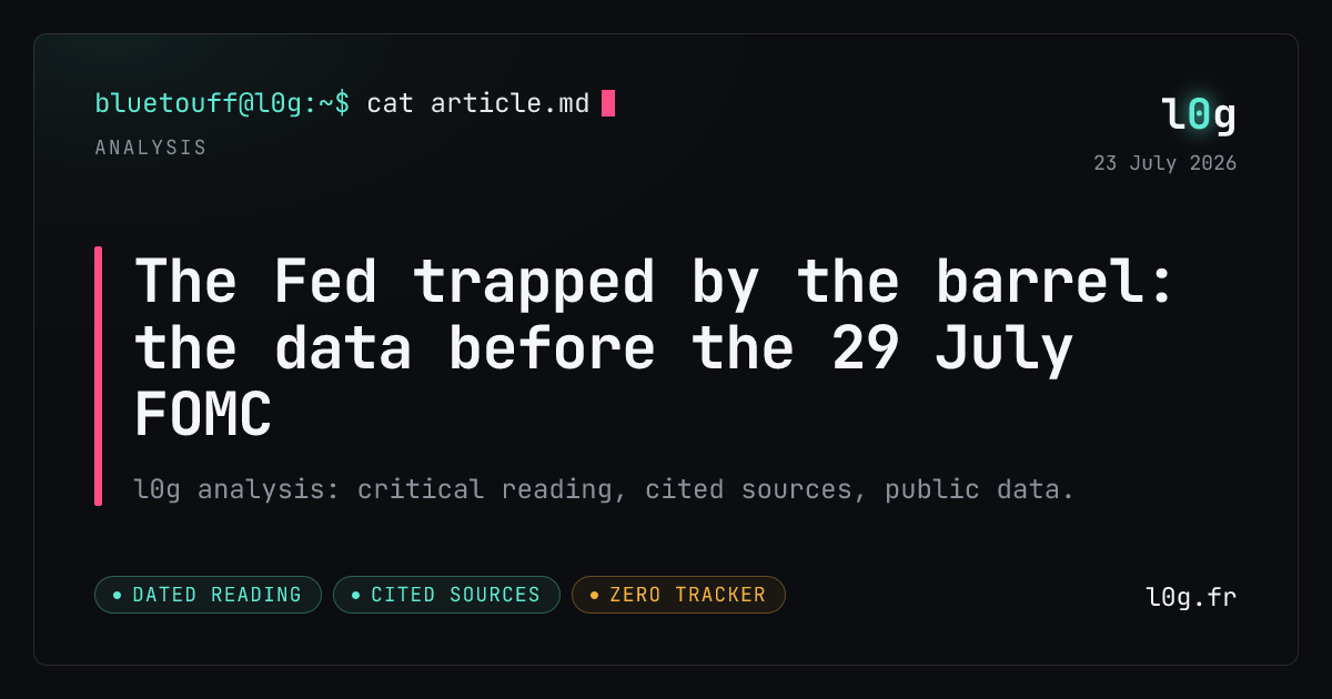Illustration for the analysis: The Fed trapped by the barrel: the data before the 29 July FOMC