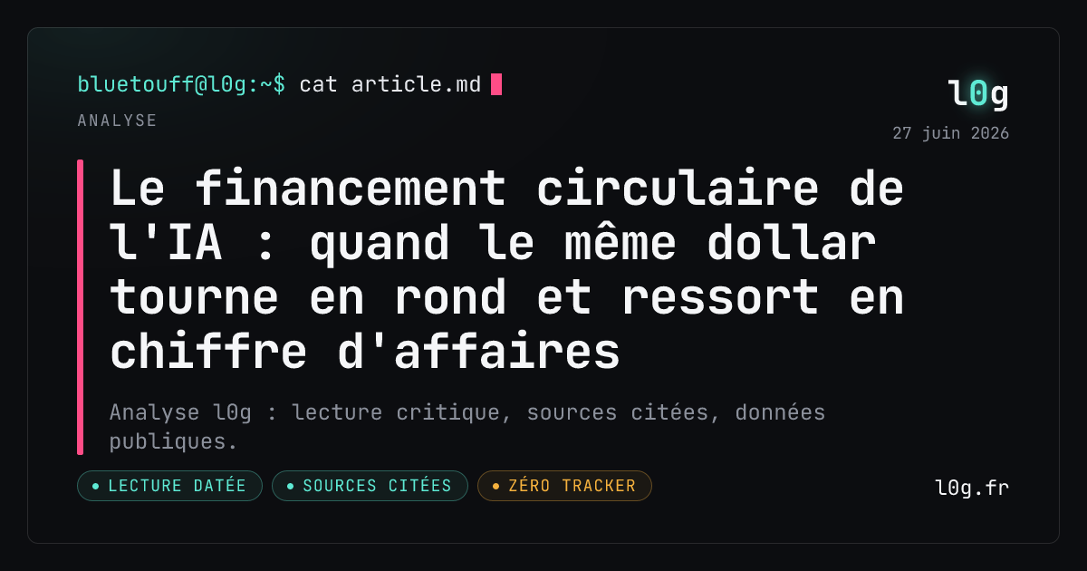 Illustration de l’analyse : Le financement circulaire de l'IA : quand le même dollar tourne en rond et ressort en chiffre d'affaires