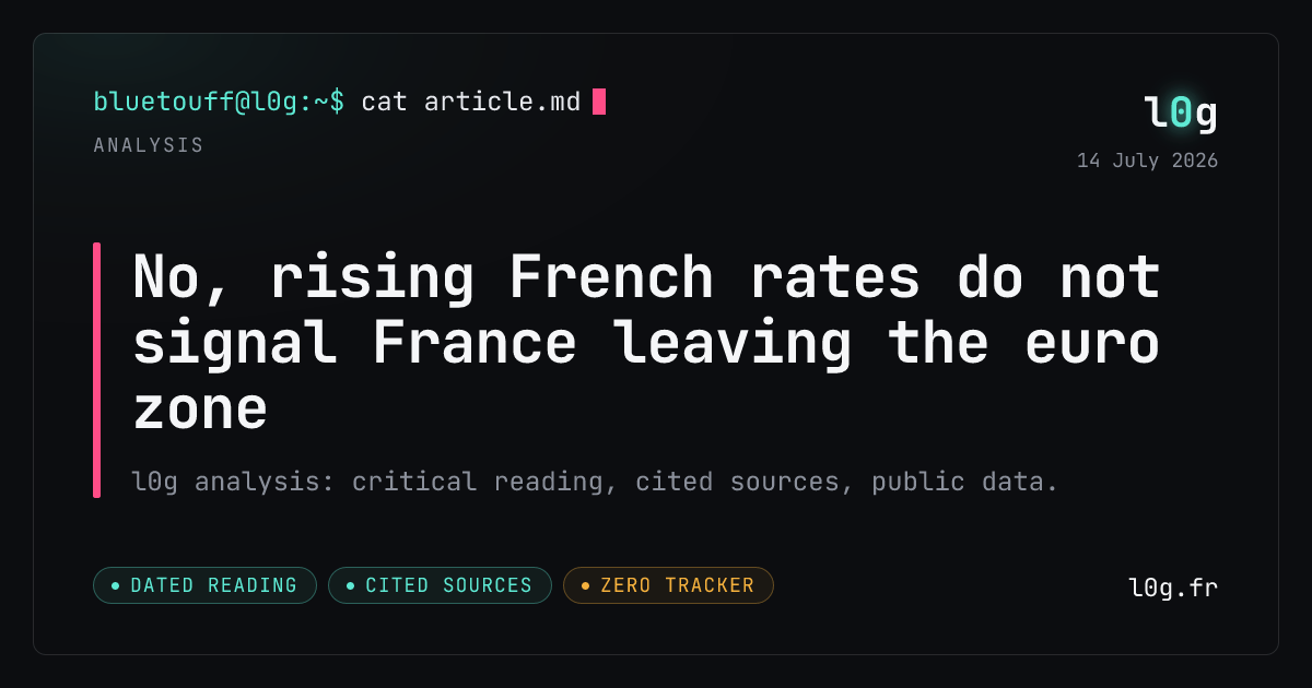 Illustration for the analysis: No, rising French rates do not signal France leaving the euro zone