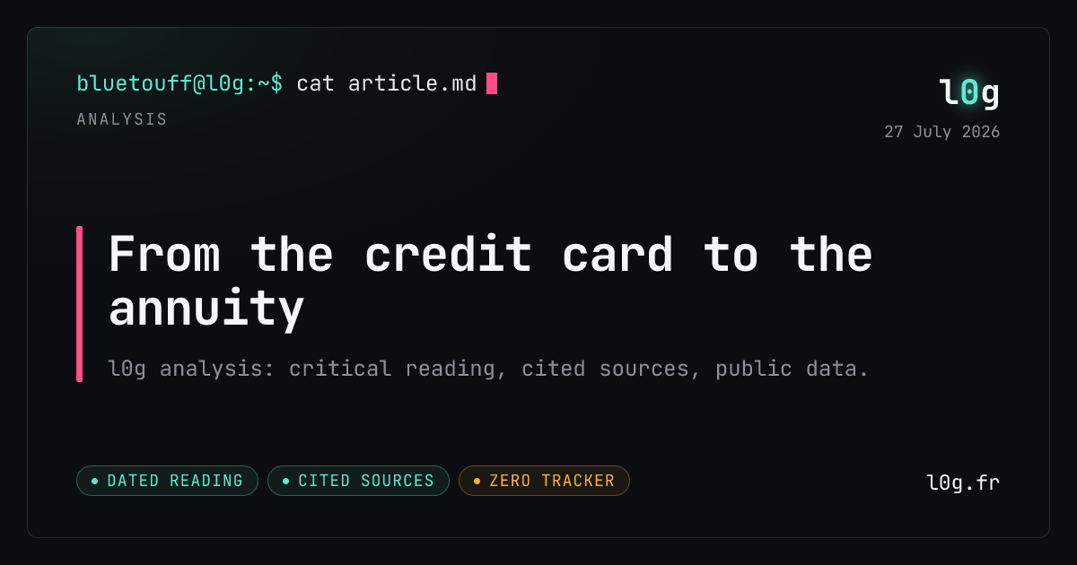 Illustration for the analysis: From the credit card to the annuity