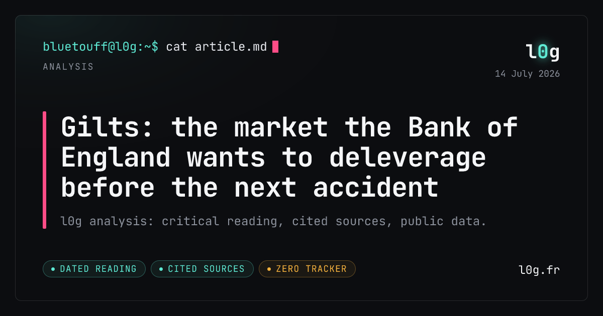 Illustration for the analysis: Gilts: the market the Bank of England wants to deleverage before the next accident