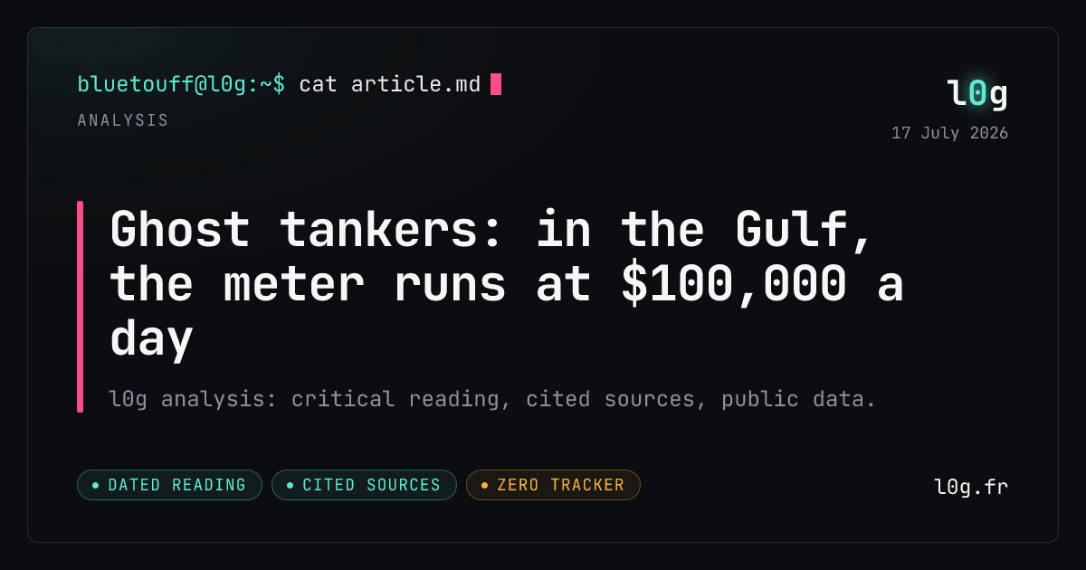 Illustration for the analysis: Ghost tankers: in the Gulf, the meter runs at $100,000 a day