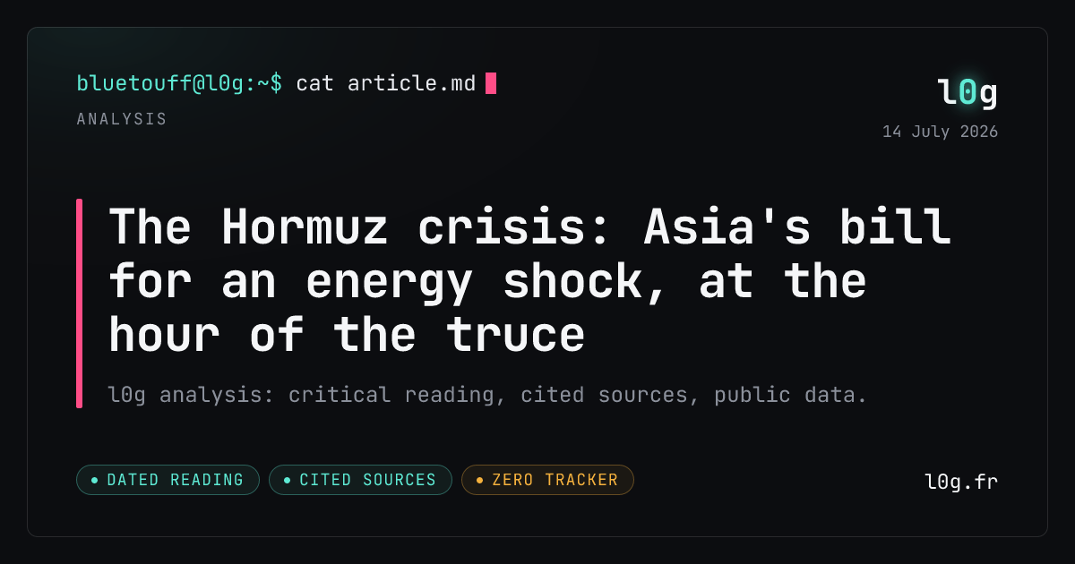Illustration for the analysis: The Hormuz crisis: Asia's bill for an energy shock, at the hour of the truce