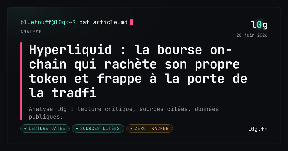 Illustration de l’analyse : Hyperliquid : la bourse on-chain qui rachète son propre token et frappe à la porte de la tradfi