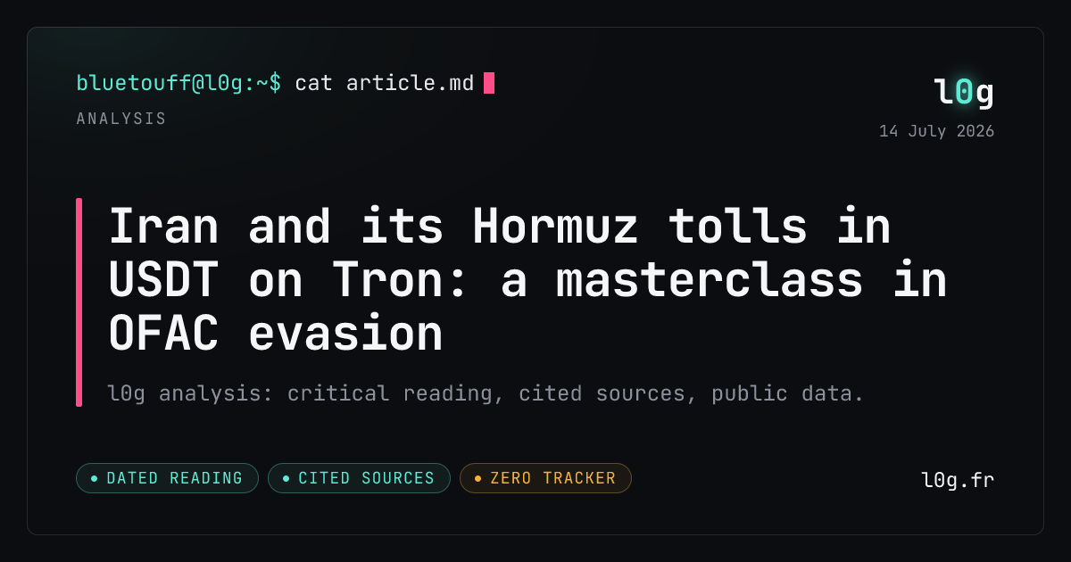 Illustration for the analysis: Iran and its Hormuz tolls in USDT on Tron: a masterclass in OFAC evasion