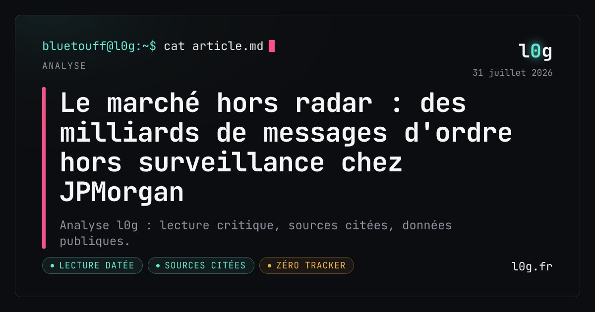 Illustration de l’analyse : Le marché hors radar : des milliards de messages d'ordre hors surveillance chez JPMorgan