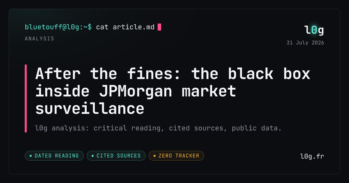 Illustration for the analysis: After the fines: the black box inside JPMorgan market surveillance