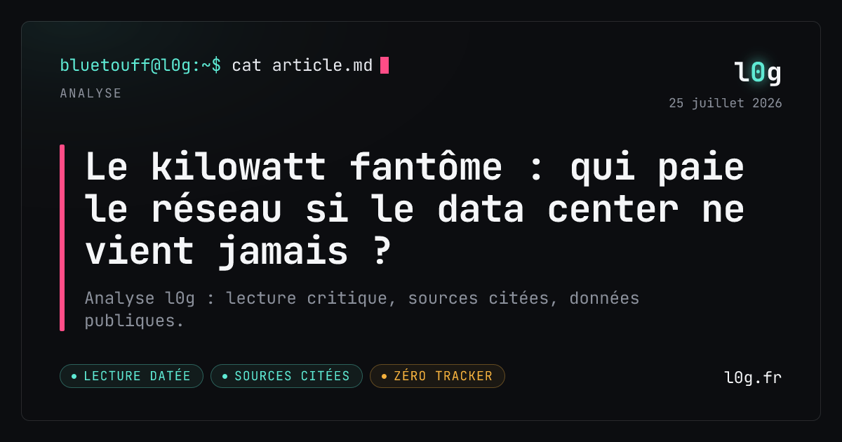 Illustration de l’analyse : Le kilowatt fantôme : qui paie le réseau si le data center ne vient jamais ?