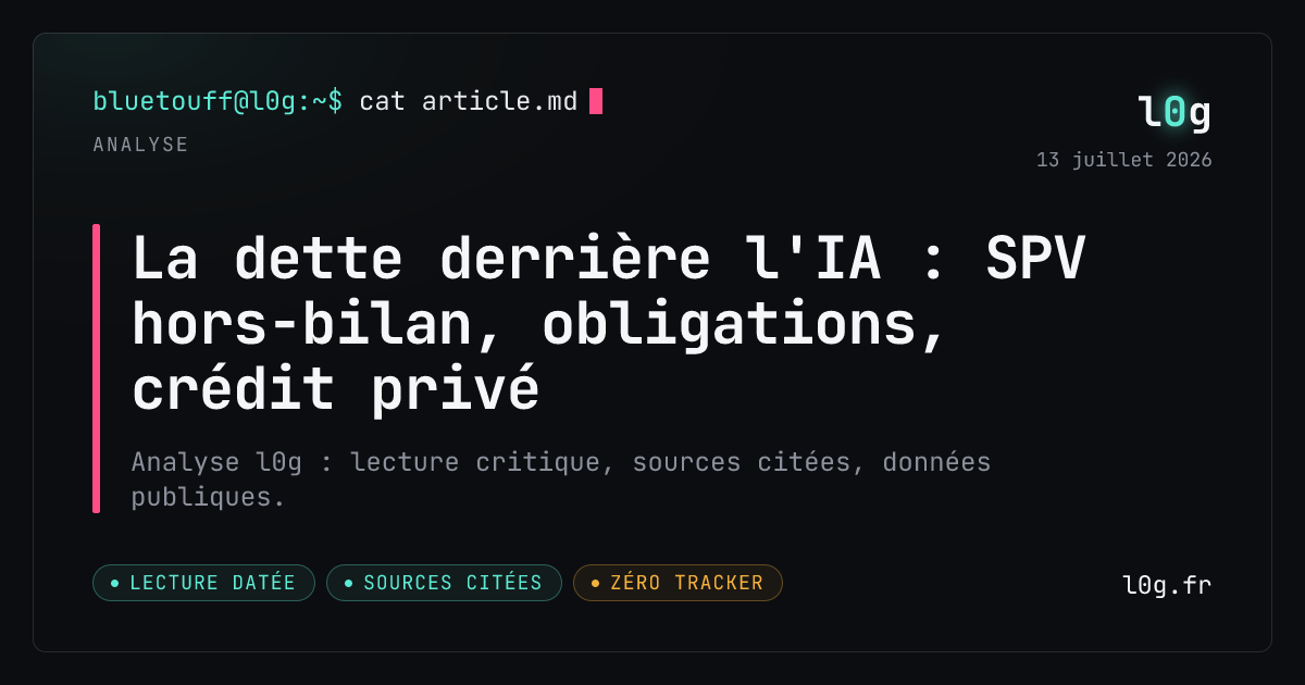 Illustration de l’analyse : La dette derrière l'IA : SPV hors-bilan, obligations, crédit privé