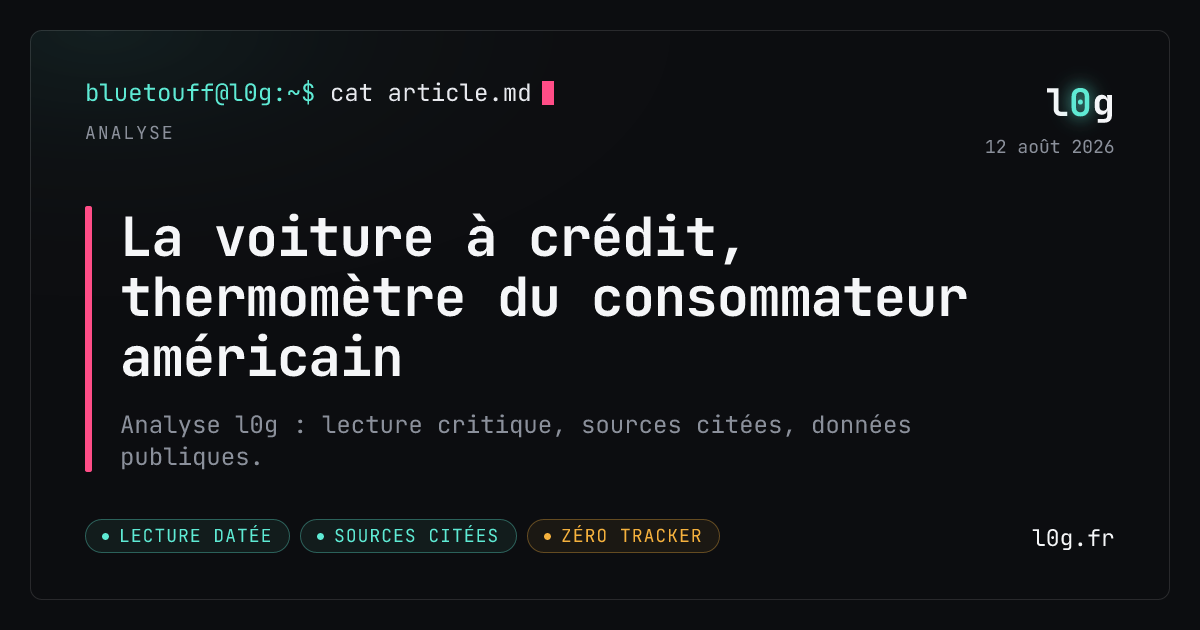 Illustration de l’analyse : La voiture à crédit, thermomètre du consommateur américain