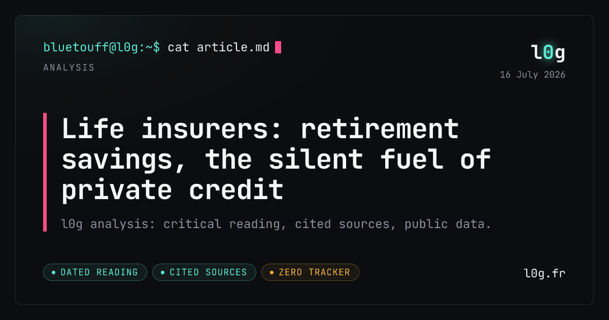Illustration for the analysis: Life insurers: retirement savings, the silent fuel of private credit