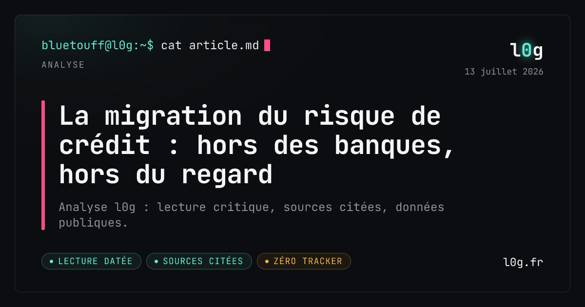 Illustration de l’analyse : La migration du risque de crédit : hors des banques, hors du regard