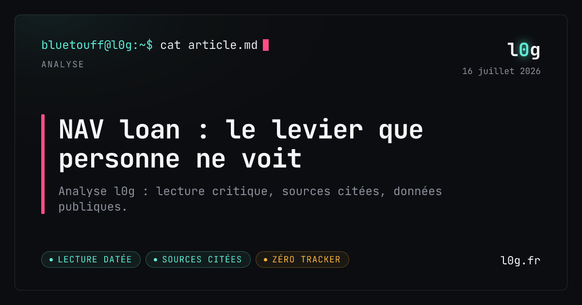 Illustration de l’analyse : NAV loan : le levier que personne ne voit