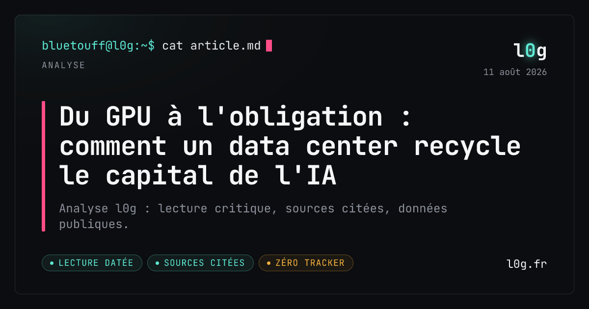 Illustration de l’analyse : Du GPU à l'obligation : comment un data center recycle le capital de l'IA