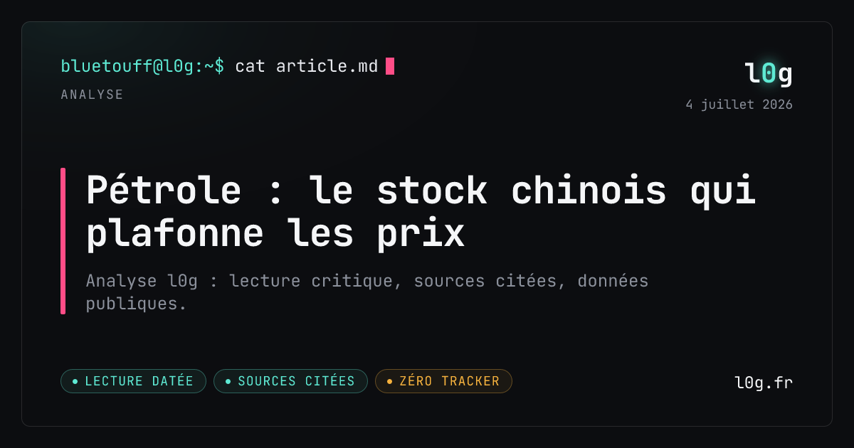 Illustration de l’analyse : Pétrole : le stock chinois qui plafonne les prix