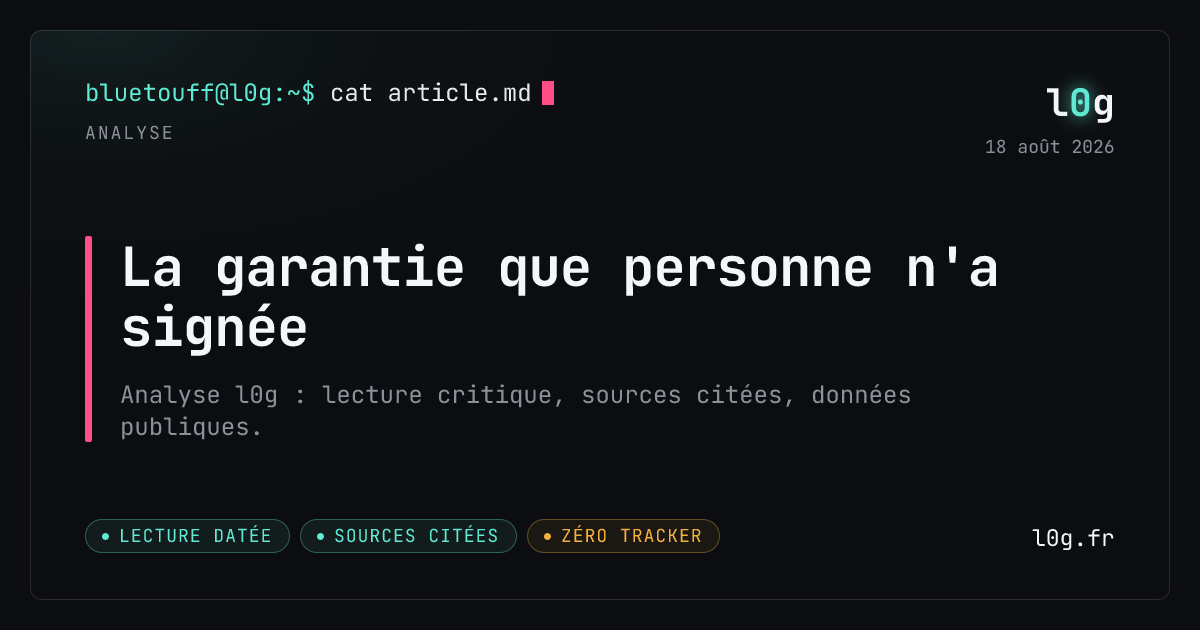 Illustration de l’analyse : La garantie que personne n'a signée
