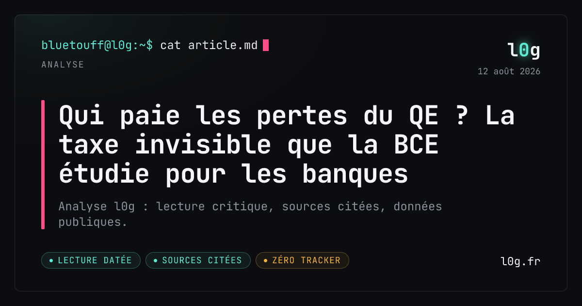 Illustration de l’analyse : Qui paie les pertes du QE ? La taxe invisible que la BCE étudie pour les banques