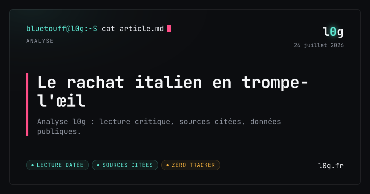 Illustration de l’analyse : Le rachat italien en trompe-l'œil