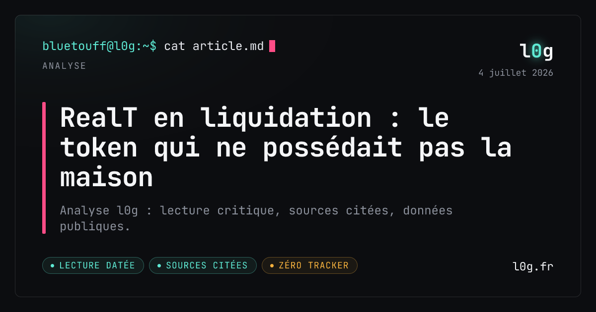 Illustration de l’analyse : RealT en liquidation : le token qui ne possédait pas la maison
