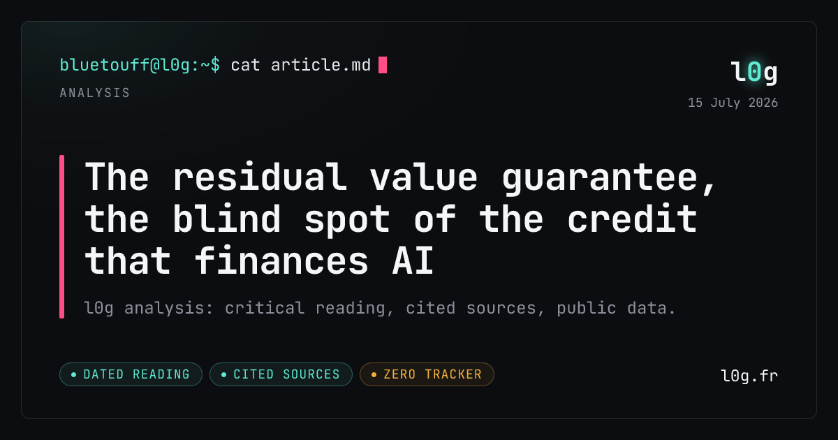 Illustration for the analysis: The residual value guarantee, the blind spot of the credit that finances AI