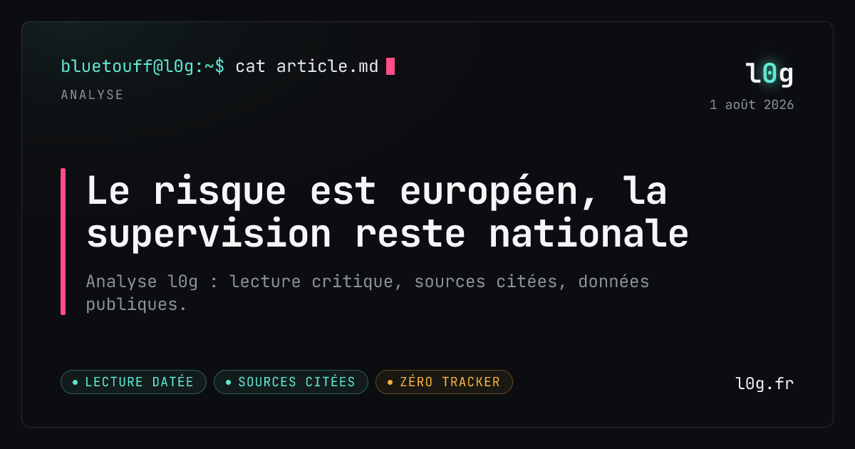 Illustration de l’analyse : Le risque est européen, la supervision reste nationale