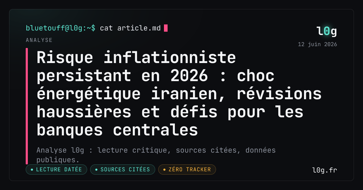 Illustration de l’analyse : Risque inflationniste persistant en 2026 : choc énergétique iranien, révisions haussières et défis pour les banques centrales