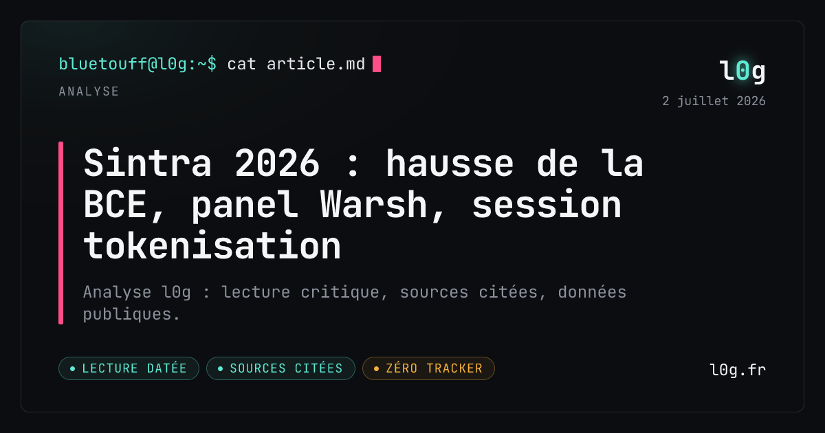Illustration de l’analyse : Sintra 2026 : hausse de la BCE, panel Warsh, session tokenisation