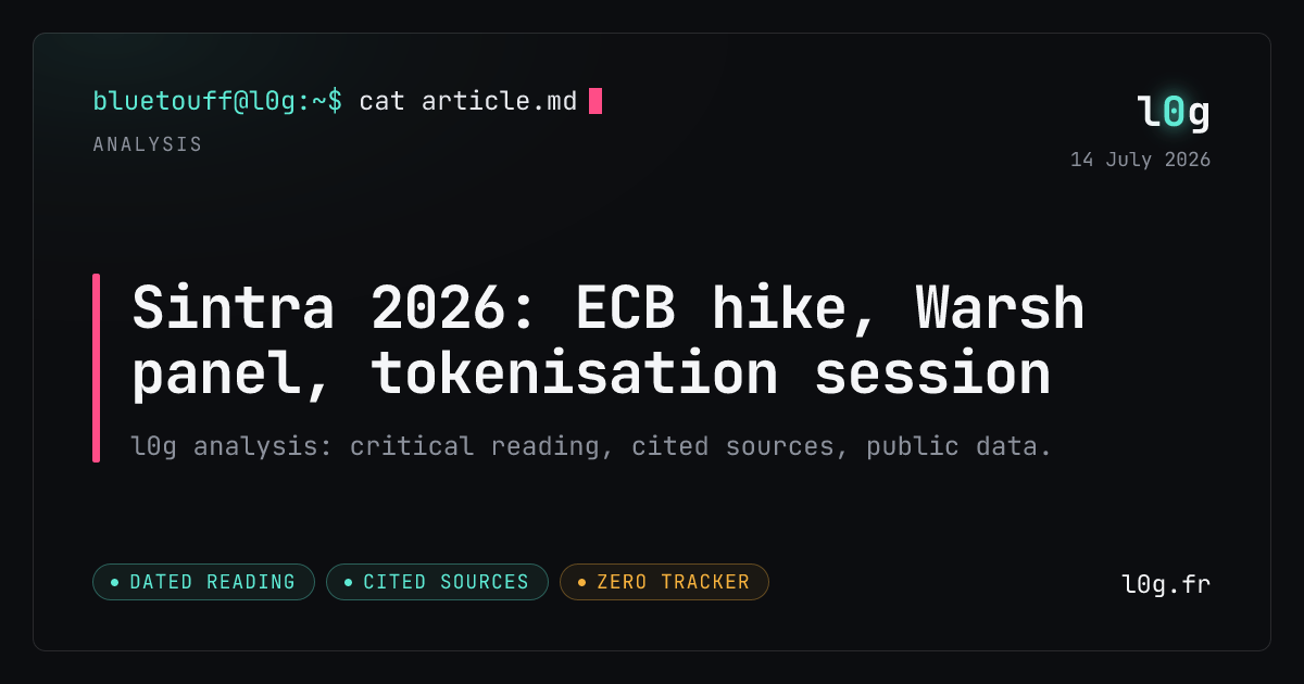 Illustration for the analysis: Sintra 2026: ECB hike, Warsh panel, tokenisation session
