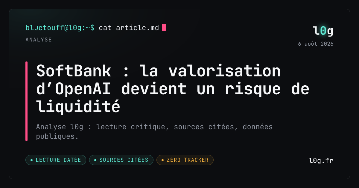 Illustration de l’analyse : SoftBank : la valorisation d’OpenAI devient un risque de liquidité