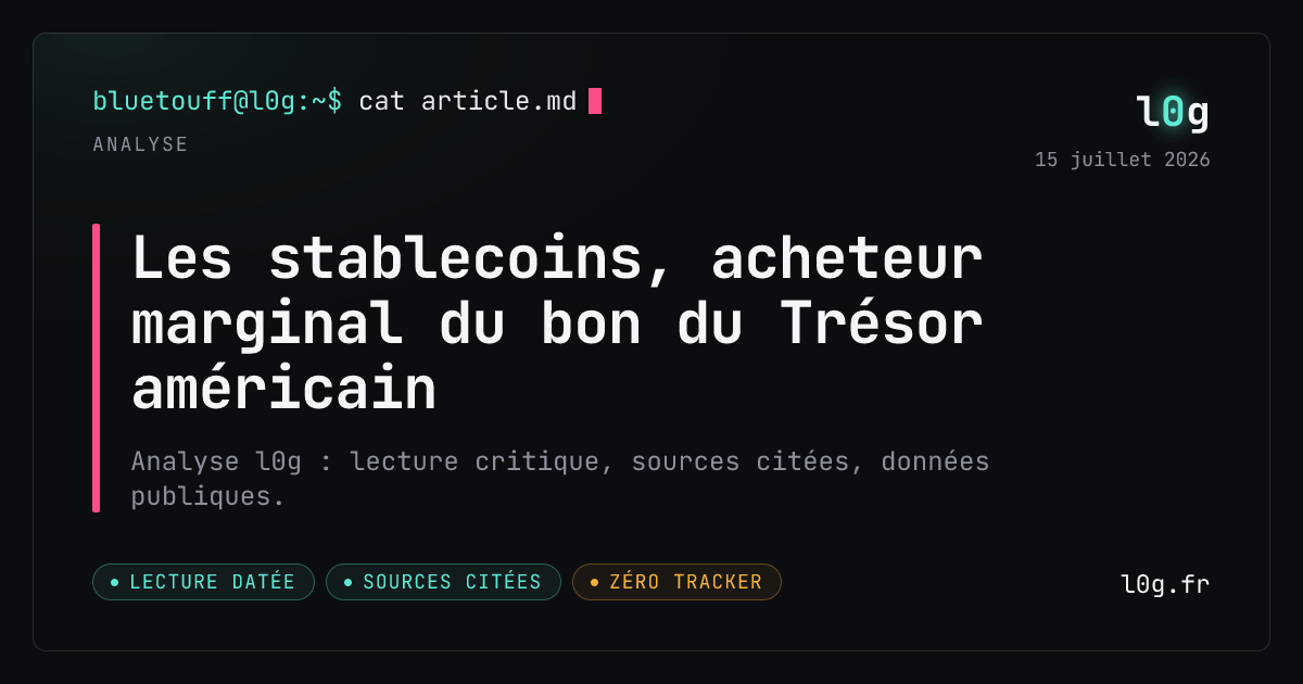 Illustration de l’analyse : Les stablecoins, acheteur marginal du bon du Trésor américain