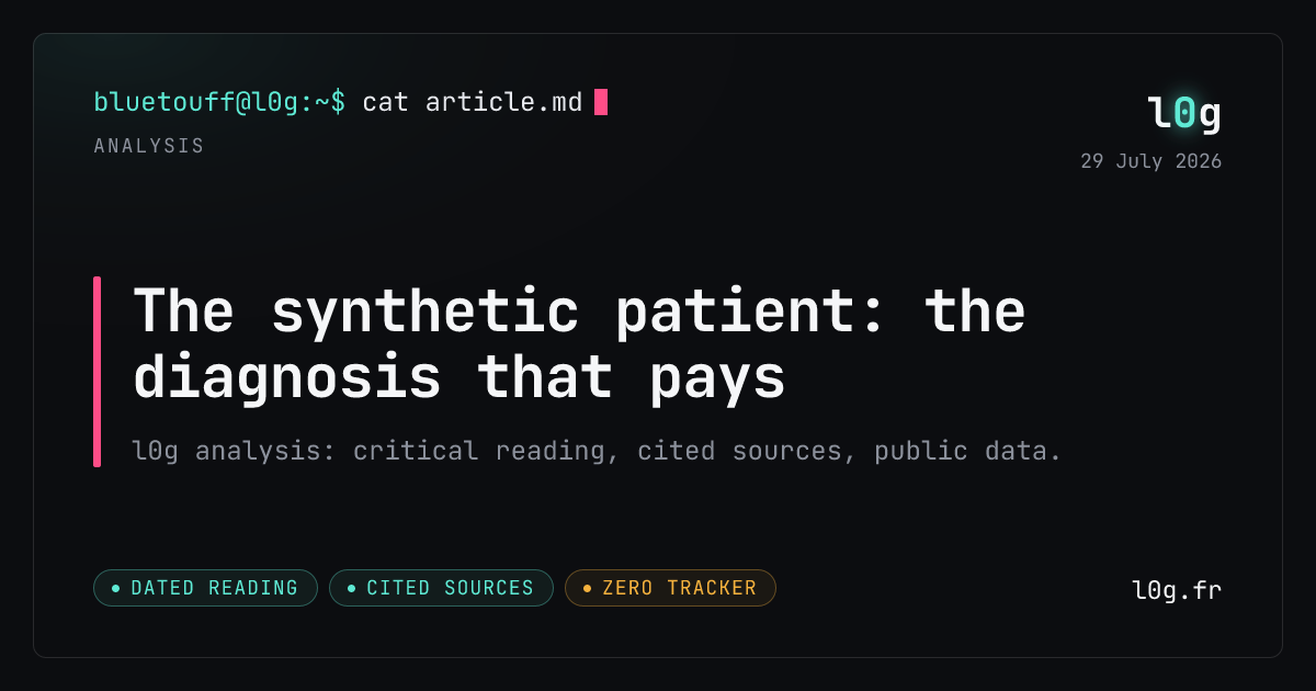 Illustration for the analysis: The synthetic patient: the diagnosis that pays