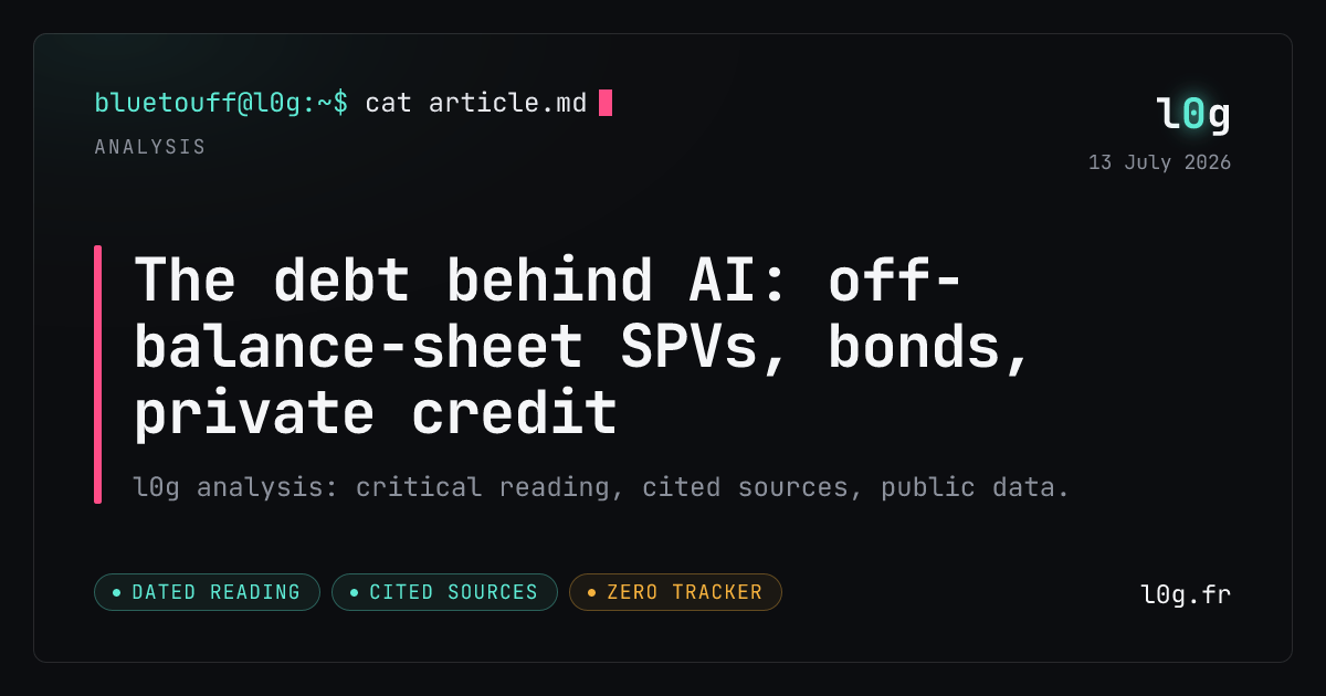 Illustration for the analysis: The debt behind AI: off-balance-sheet SPVs, bonds, private credit