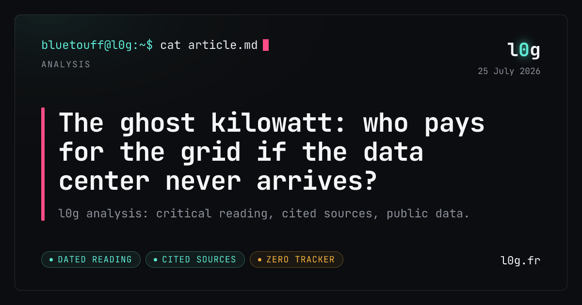 Illustration for the analysis: The ghost kilowatt: who pays for the grid if the data center never arrives?