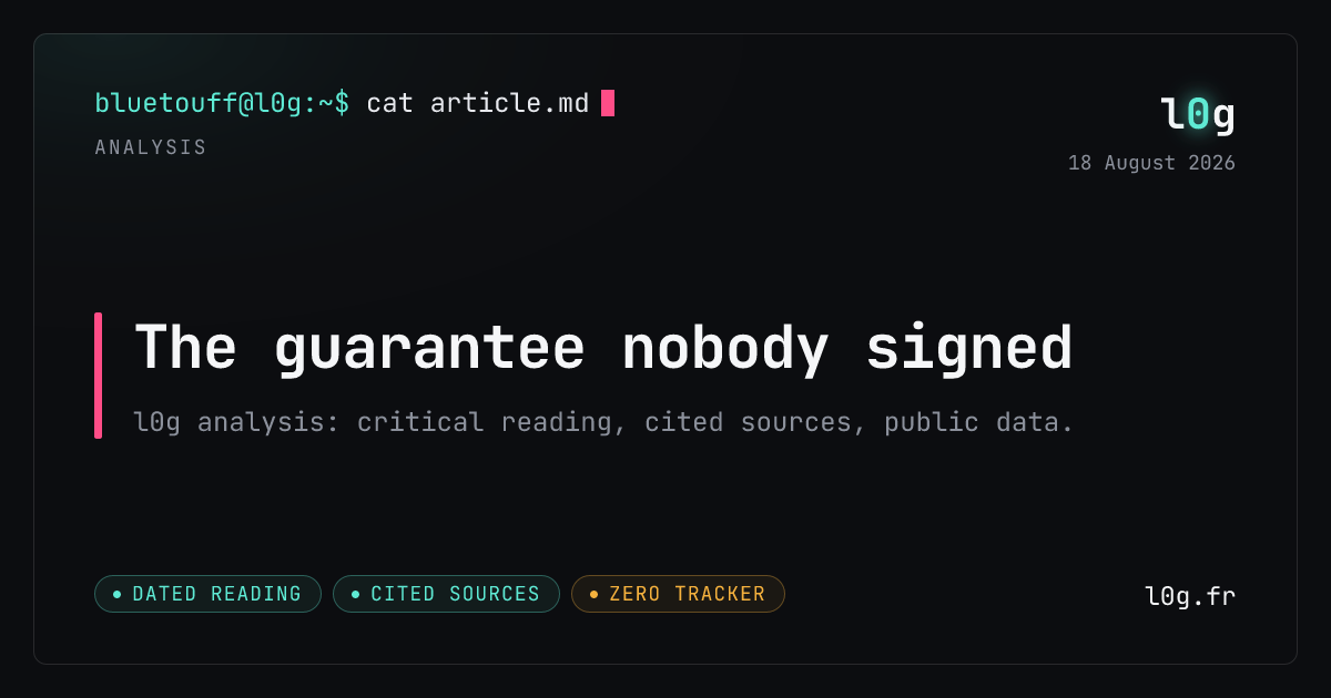 Illustration for the analysis: The guarantee nobody signed