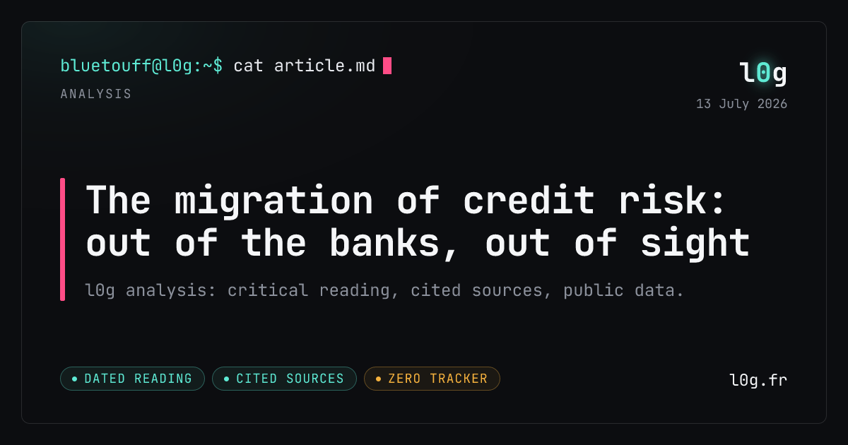 Illustration for the analysis: The migration of credit risk: out of the banks, out of sight