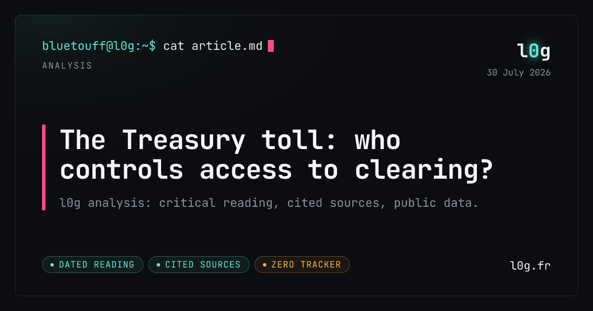 Illustration for the analysis: The Treasury toll: who controls access to clearing?