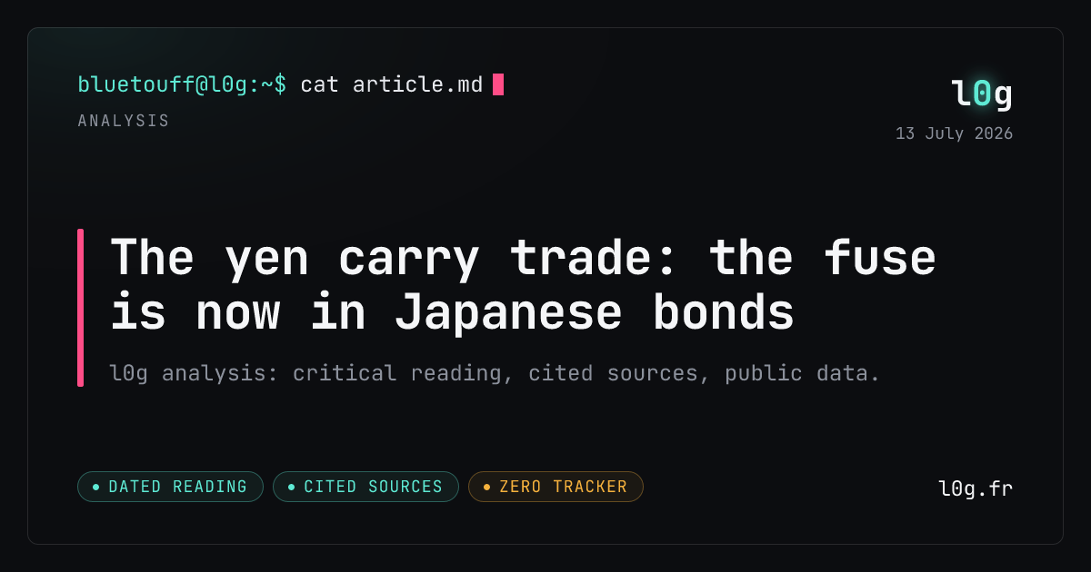 Illustration for the analysis: The yen carry trade: the fuse is now in Japanese bonds