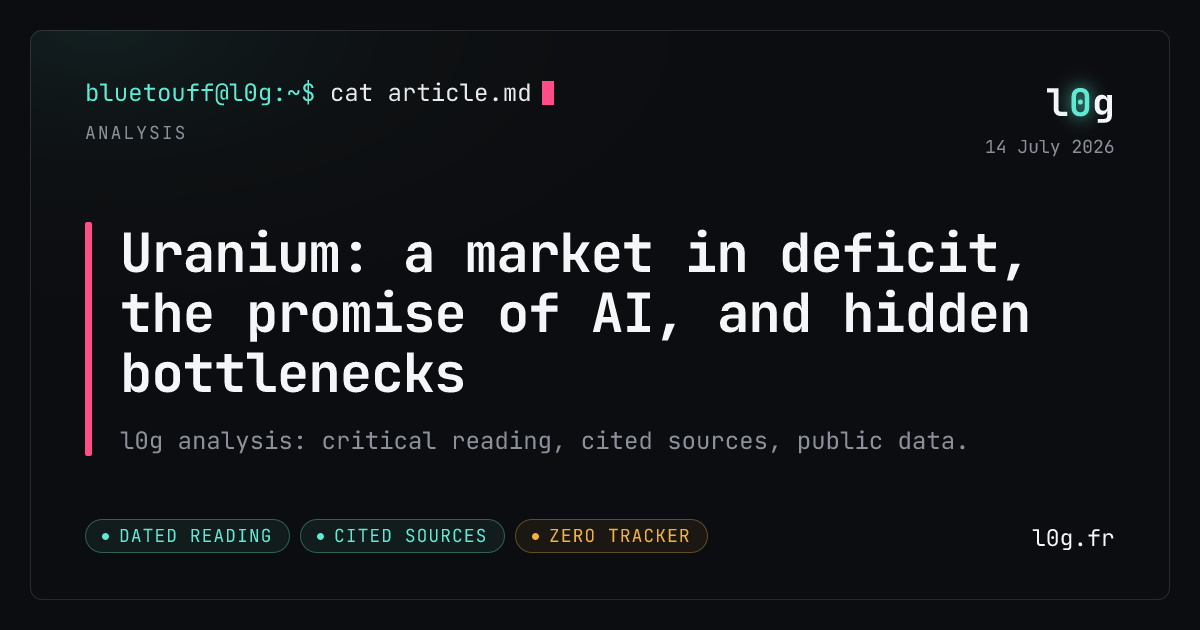 Illustration for the analysis: Uranium: a market in deficit, the promise of AI, and hidden bottlenecks