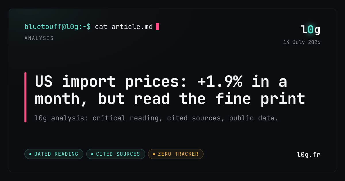 Illustration for the analysis: US import prices: +1.9% in a month, but read the fine print